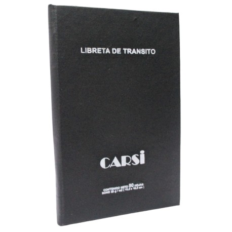 LIBRETA DE TRANSITO CON 80 HOJAS CARSI