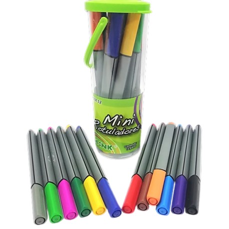 MINI ROTULADORES A-INK 12 COLORES