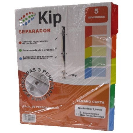 SEPARADOR KIP 5 DIVISIONES SIN NUMERO