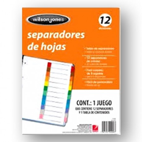 SEPARADORES WILSON JONES 12 DIVISIONES MODELO P2458