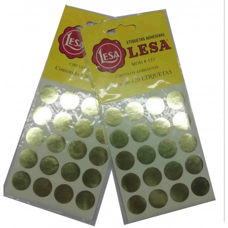 ETIQUETA ADHESIVA LESA CIRCULAR ORO