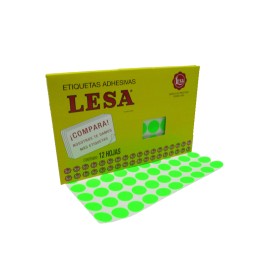 ETIQUETAS CIRCULAR FLUORESCENTES VERDE LESA