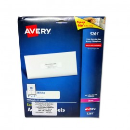 ETIQUETAS BLANCAS PARA LASER AVERY DE 2.5 X 10.2 5261