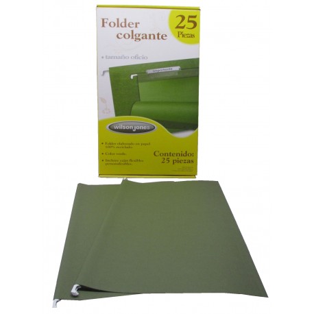 FOLDER COLGANTE TAMAÑO OFICIO VERDE TRADICONAL