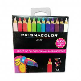 LAPICES DE COLORES PRISMACOLOR JUNIOR GRUESOS TRIANGUALRES CON 12 PIEZAS