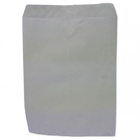 SOBRE BOLSA SOLAPA ENGOMADA BLANCO DOBLE CARTA