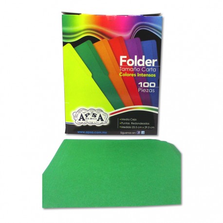FOLDER TAMAÑO CARTA COLOR VERDE INTENSO