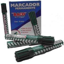 MARCADOR PERMANENTE VERDE BACO